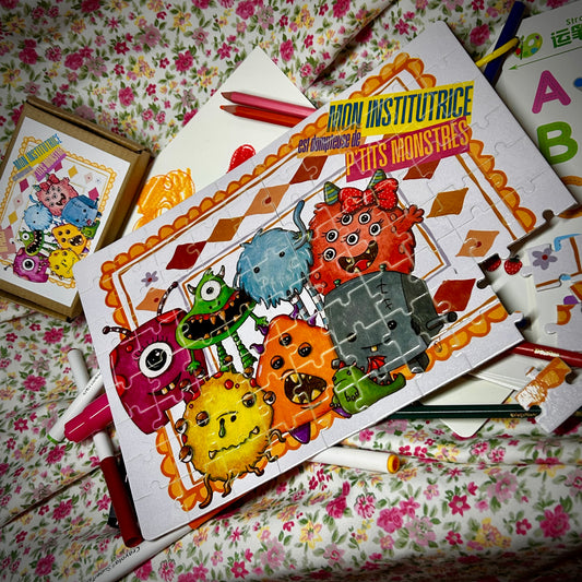 Le mini puzzle "Mon institutrice est dompteuse de p'tits monstres"