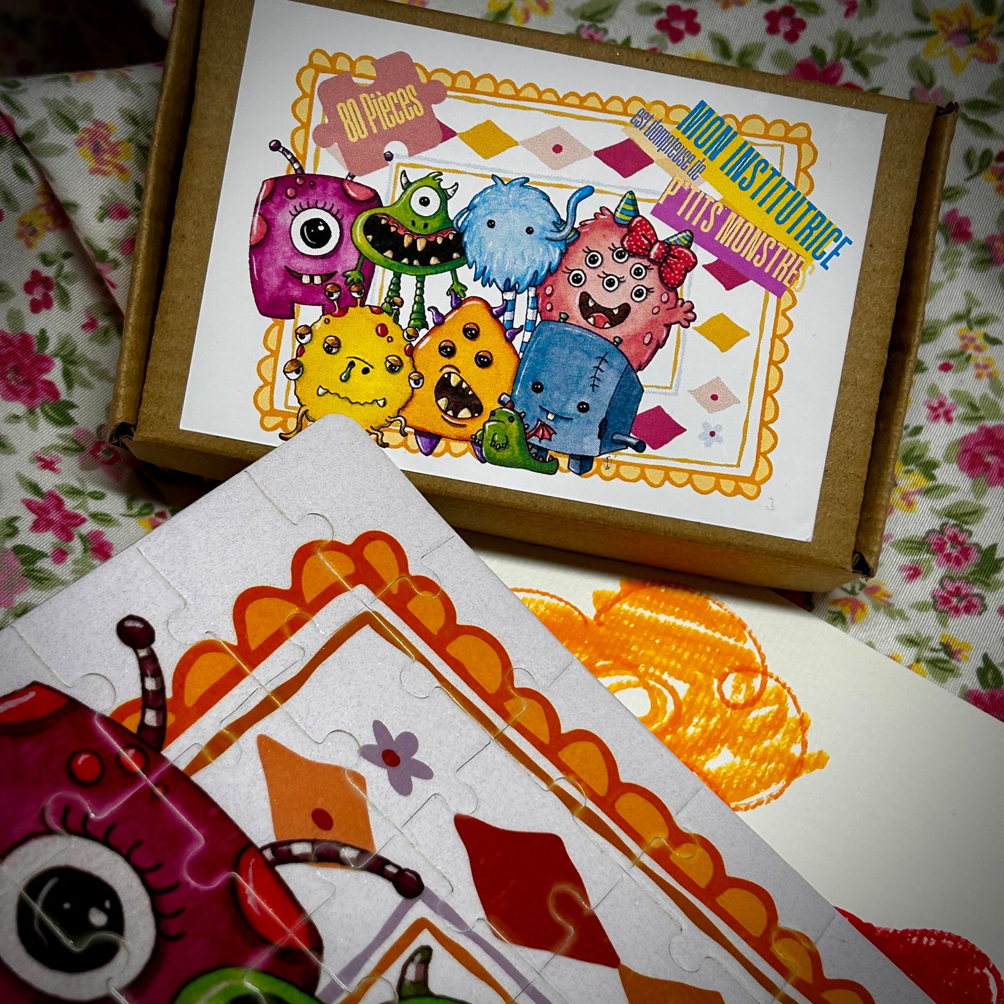 Le mini puzzle "Mon institutrice est dompteuse de p'tits monstres"